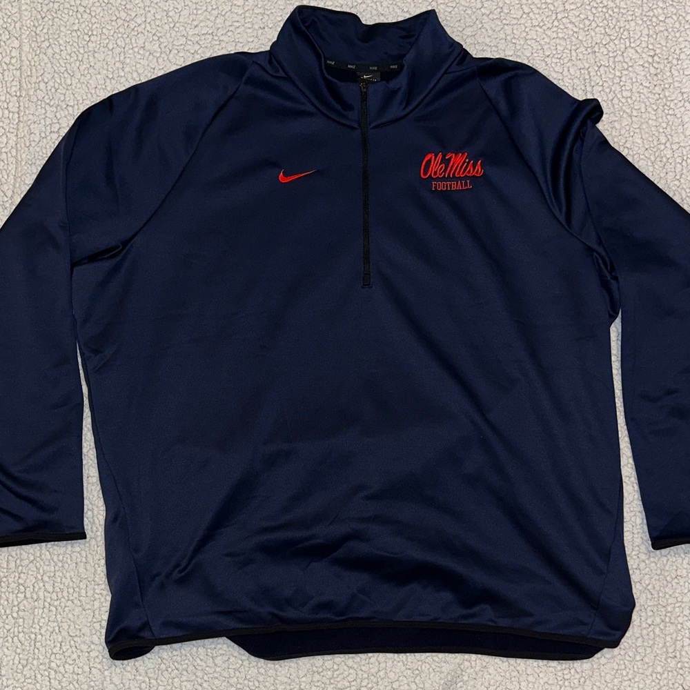 Ole Miss Nike Navy Quarter-Zip Pullover